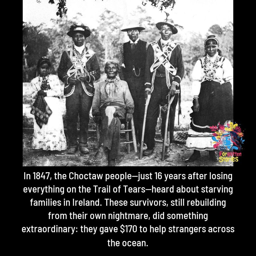 Historical photo of Choctaw people symbolizing forgotten stories that need more attention from history and culture.