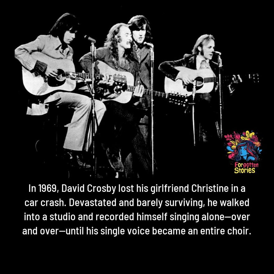 Black and white photo of musicians with guitars, representing forgotten stories uncovered by a Facebook page.