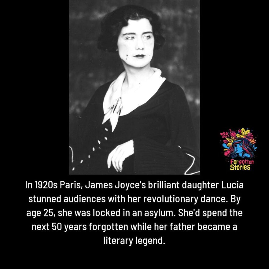 Black and white photo of Lucia Joyce, James Joyce’s daughter, representing forgotten stories needing more attention.