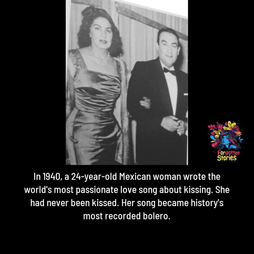 Black and white photo highlighting forgotten stories of a 24-year-old Mexican woman who wrote a famous love song.