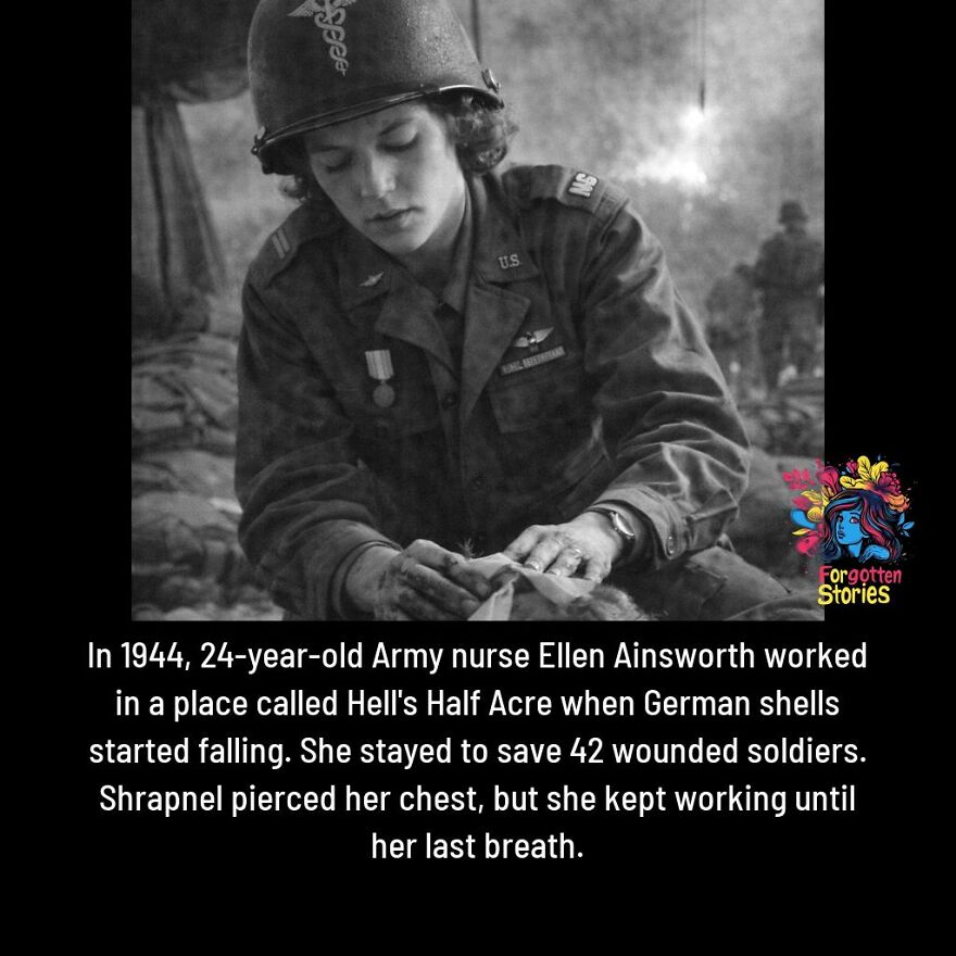 Black and white photo of Army nurse Ellen Ainsworth in uniform, representing forgotten stories that need more attention.