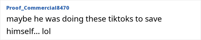 Comment text on a white background about a MAGA influencer and deportation, referencing TikTok and self-saving.