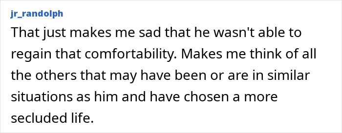 User comment on Tim Gunn’s heartbreaking reason behind 43 years of celibacy, reflecting on solitude and comfort.