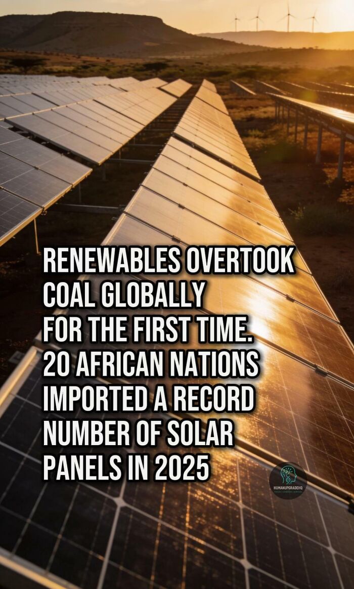 Solar panels and renewables growing globally with 20 African nations boosting renewable energy in 2025.