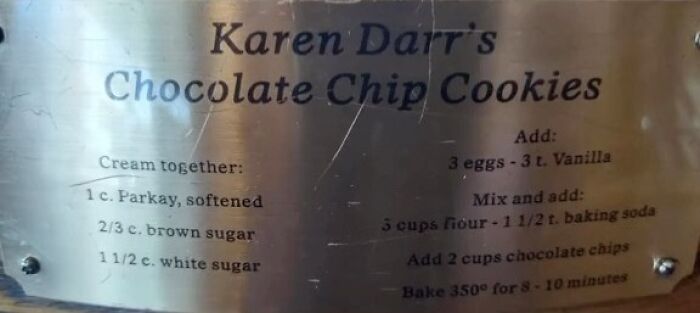 Recipe for chocolate chip cookies etched on a tombstone, part of woman’s quest to track recipes across the USA.