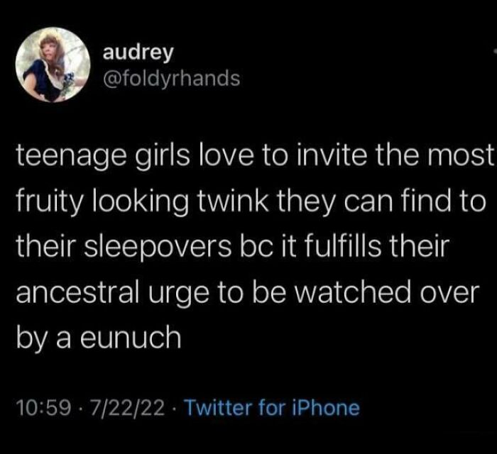 Social media post sharing an unhinged sentence that leaves everyone speechless with unexpected humor.