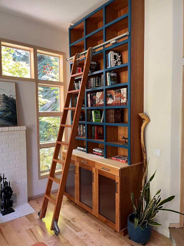 I Built A 13ft Tall Bookcase And Library Ladder