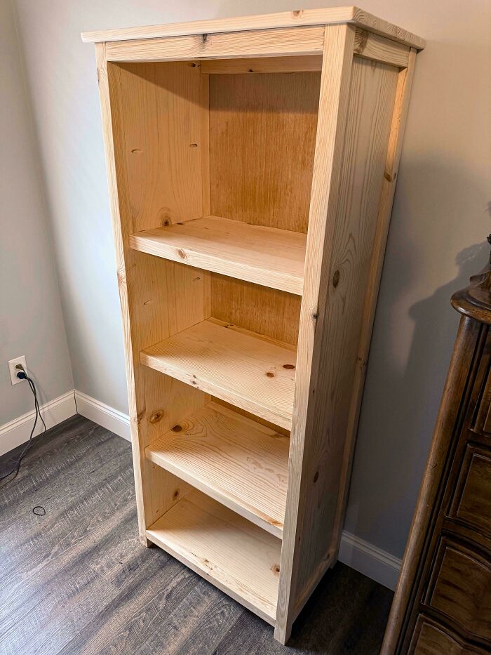 Behold, The Most Generic Book Shelf Ever ! It May Not Be Exciting But It’s My First Project Ever And I’m Extremely Proud Of It!