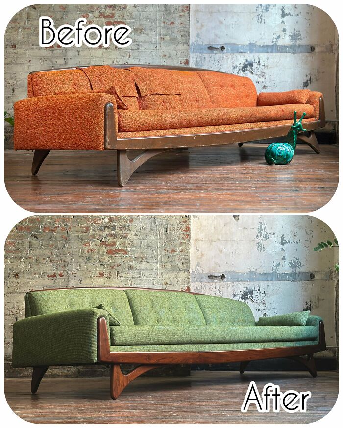 My Fiancé And I Rehabbed This Bifl Kroehler Sofa From The Mid 60s!!