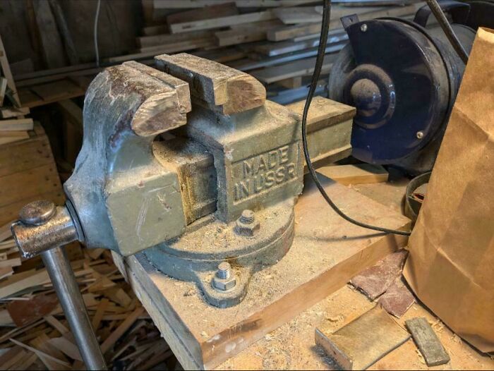 My Grandpa In Sweden Has Had This Soviet Made Bench Vice For Almost 55 Years