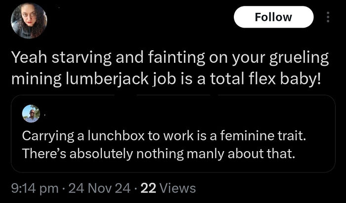 "Carrying Food Is A Feminine Trait"