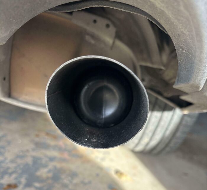 Two Year Old Put A T-Ball Tube Down Car Exhaust
