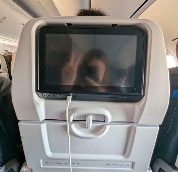 International Flight, Middle Seat, Only Person On The Entire Full Flight With A Broken TV