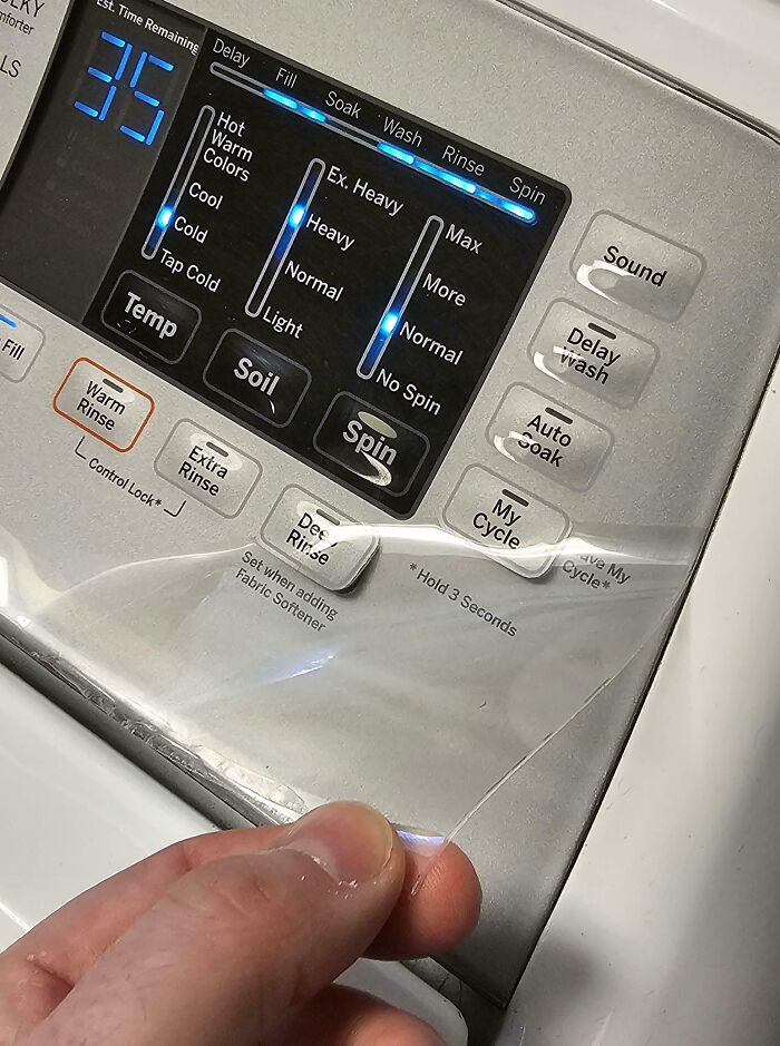 I Thought This Plastic On My New Washer Was A Protective Film