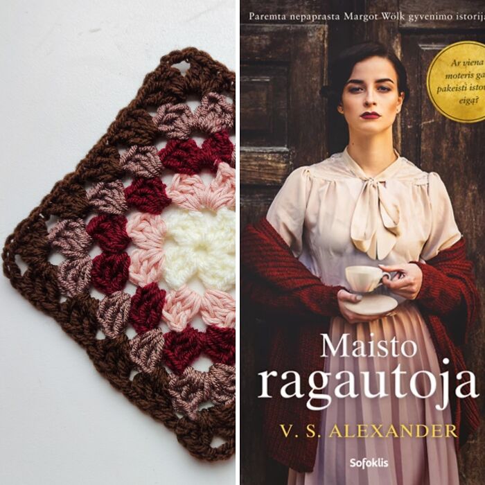 Violeta's Book Blanket, 96 Granny Squares Based On Book Covers