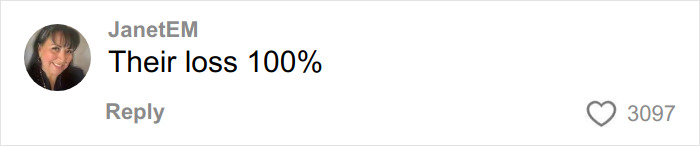 Comment on social media from user JanetEM saying Their loss 100% with over 3000 likes, related to Disneyland Evil Queen controversial firing.