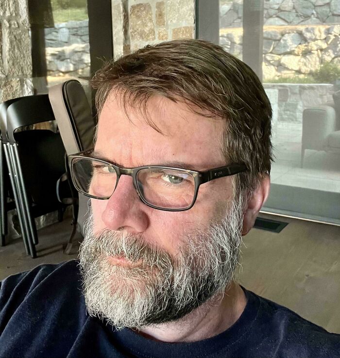 I’m 58, My Beard Is Almost Entirely Grey But There’s No Grey At All On My Head
