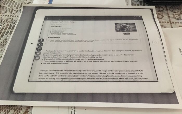 Tablet displaying a recipe with text, illustrating boomers struggling to use technology in everyday tasks.