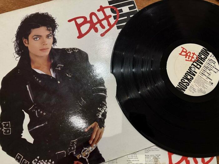 Vinyl record and album cover featuring Michael Jackson’s Bad, shared as a frustrating partner habit photo.