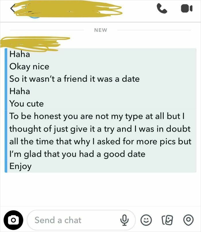 Text message showing a man expressing entitlement by doubting a date and asking for more pictures despite disinterest.