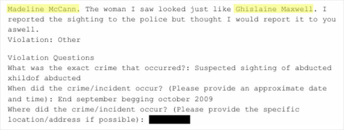 Excerpt of a report comparing Ghislaine Maxwell to Madeleine McCann abductor sketch sparking online debate. Excerpt of a report comparing Ghislaine Maxwell to Madeleine McCann abductor sketch sparking online debate.