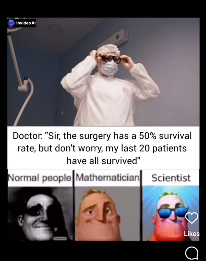 Meme with a doctor and three reaction faces. People often need jokes explained to them.
