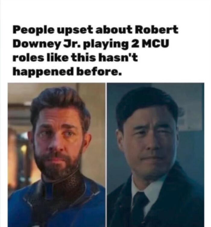 Side-by-side comparison of two actors. People often need jokes explained to them.