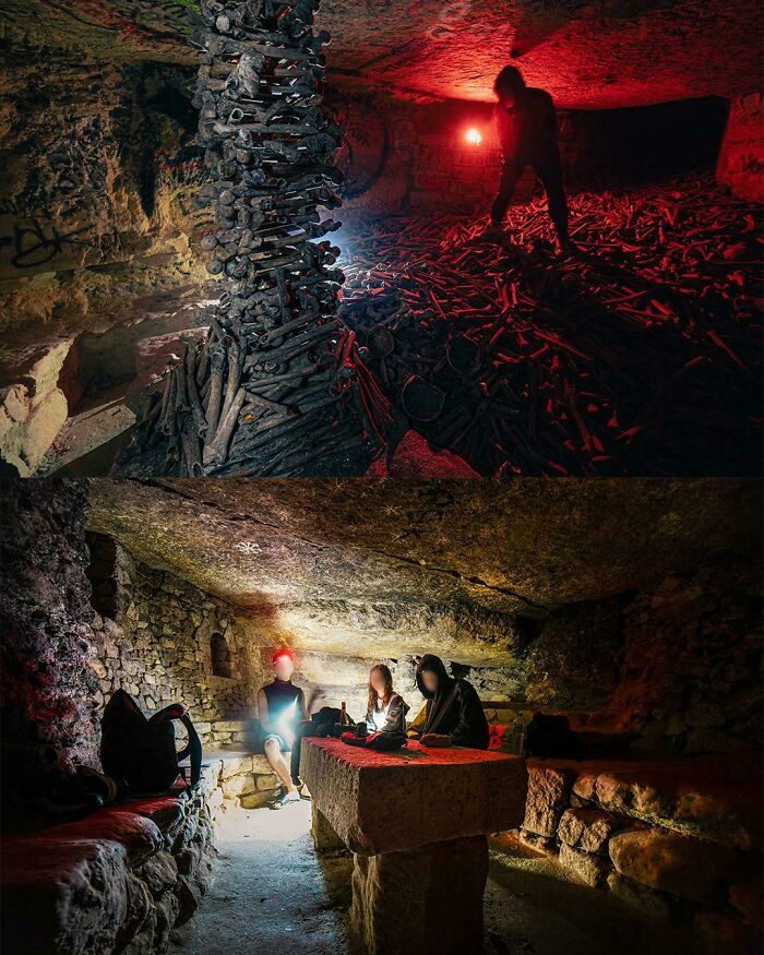 Deep In The Paris Catacombs [oc]