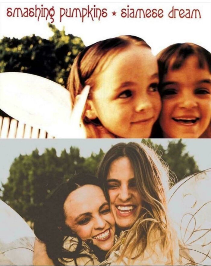 Two photos show kids and adults smiling, capturing nostalgic moments from the 90s to unlock forgotten memories.