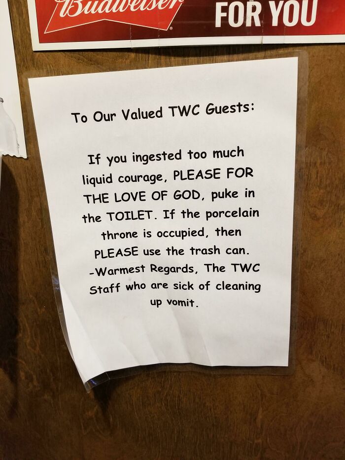 A passive-aggressive note in a public restroom, addressing hygiene with a humorous yet infuriating tone from petty people.