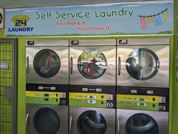 A sign for a self-service laundry, a hilarious and infuriating petty people note.