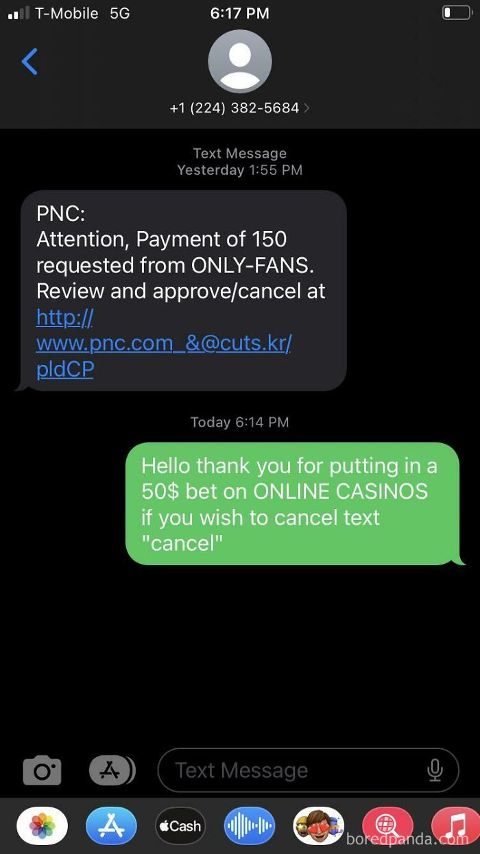 A screenshot of a text message conversation, showcasing a scammer's attempt to scam someone, highlighting rookie moves.