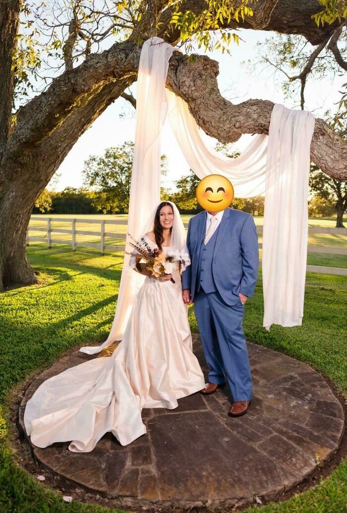 A bride and groom celebrating, with the main SEO keyword "Unlocked A Whole New World," embodying joy and a new beginning.