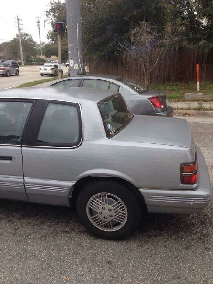 Car with a awkwardly shortened roof showing flawed craftsmanship