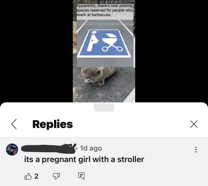 A social media comment explaining a sign literalism, where someone corrected an obvious joke.