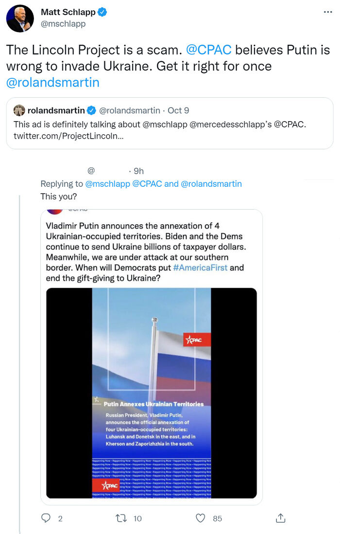 Screenshot of a social media post showing words used against someone in a political argument on Twitter.