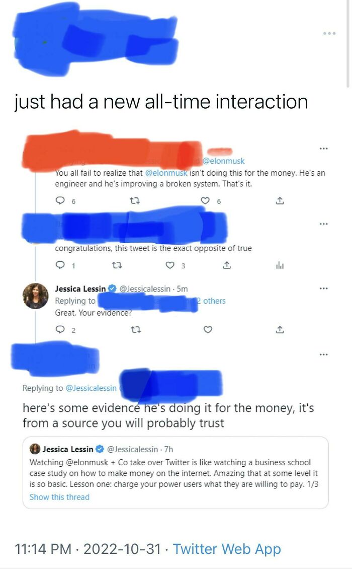 Screenshot of Twitter conversation showing words being used against someone on social media with contrasting opinions.