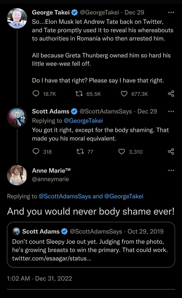 Twitter exchange showing people having their words used against them on social media in a controversial conversation.