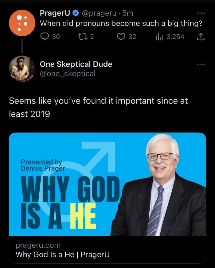 Screenshot of a social media exchange where words are used against someone with a political video thumbnail included.