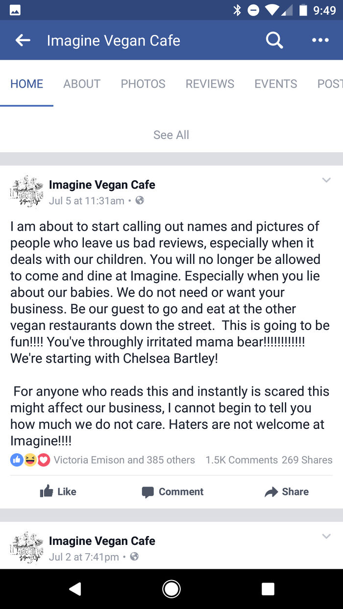 Restaurant Owner's Naked Child Shows Starfish To Customers In Dining Room. This Is Her Reply To The Complaint