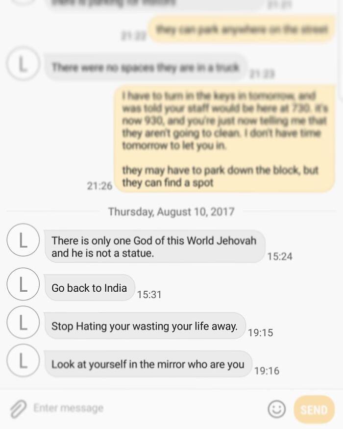 Told To "Go Back To India" After Bad Review