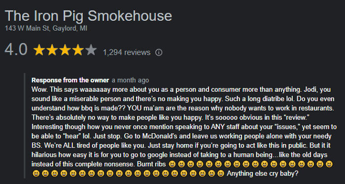 Possibly The Most Unhinged Response I've Ever Seen