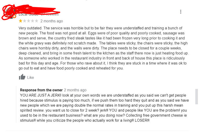 A Cafe In My Town Recently Went Under New Management. Hes Having Some Difficulty With Poor Reviews