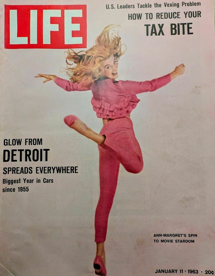 1950s retro ad showing a woman joyfully dancing in pink outfit, capturing the energetic vibe of a different era.