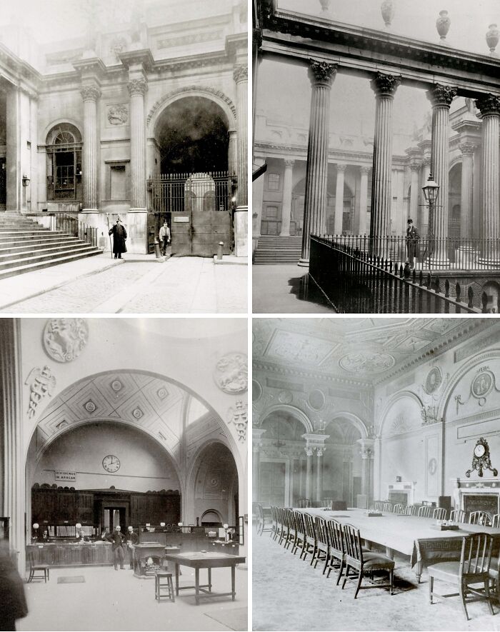 Black and white photos of historic architecture and interiors of interesting buildings lost as the world changed.