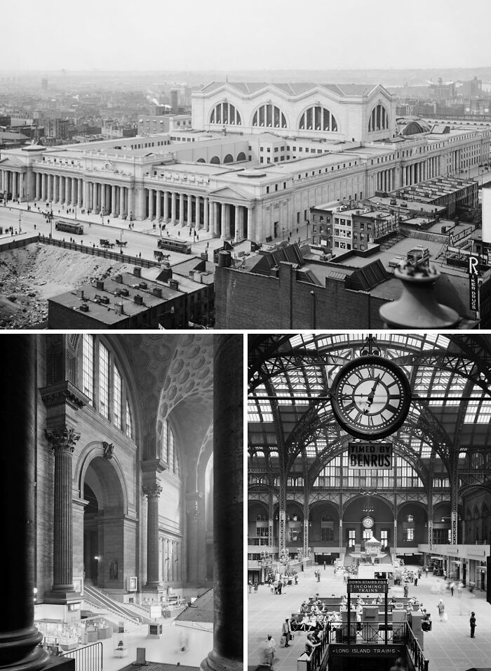 Historic interesting buildings with grand architecture and large clocks inside train stations lost as the world changed over time.