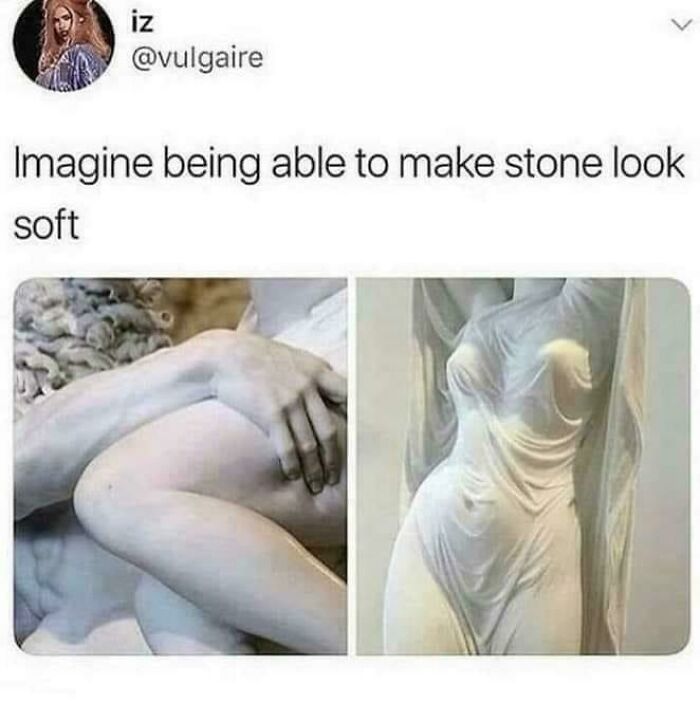 Amazing photo showing exquisite marble sculpture detail, making stone look soft and teaching artistic skill.