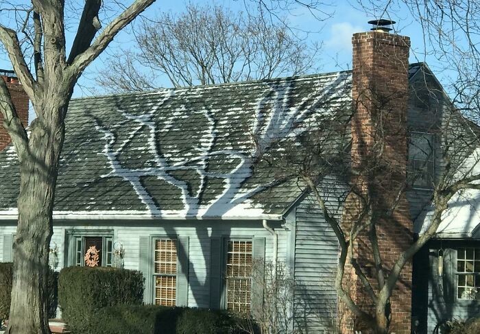 The Shadow Left The Snow On The Roof Untouched