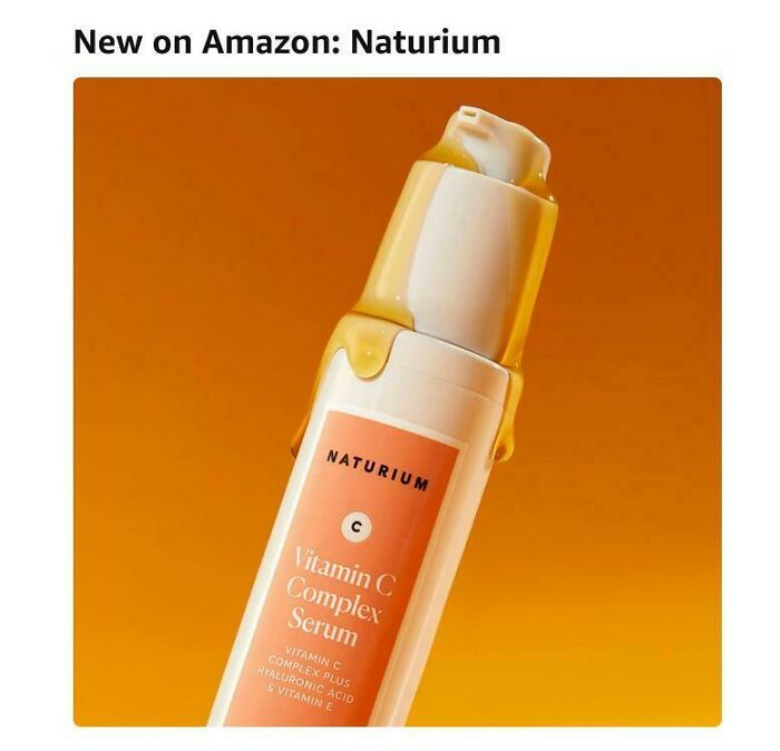 Vitamin C Complex Serum bottle leaking sticky liquid, illustrating one of the terrible product designs.