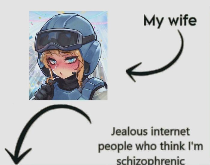 An anime character with a caption about funny online lies, jealous internet people, and knee-slapping pictures.